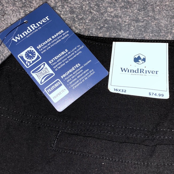 Wind River pants black zip off legs NWT 94% nylon/6% spandex - Picture 2 of 5